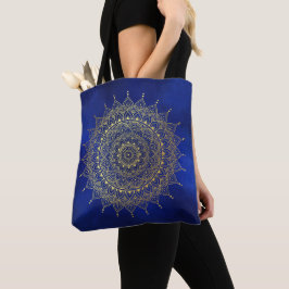 Elegantes Gold auf Deep Blue Floral Henna Mandala