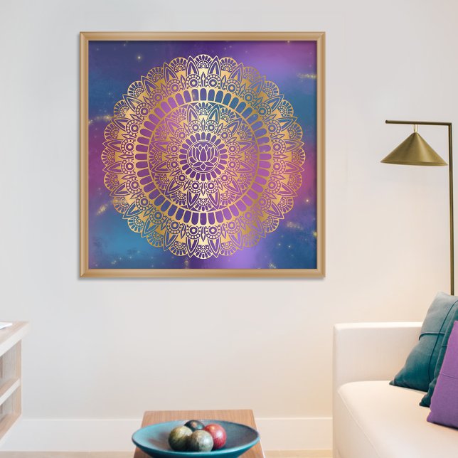 Elegantes Gold auf dem hellen Nebula Lotus Henna M Poster (Von Creator hochgeladen)