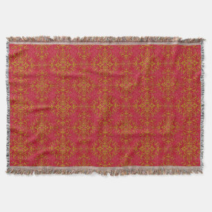 Elegantes Gold auf rosa-rotem Damastmuster Decke