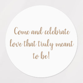 elegantes Gold auf weißen Hochzeitsaufklebern Etiketten