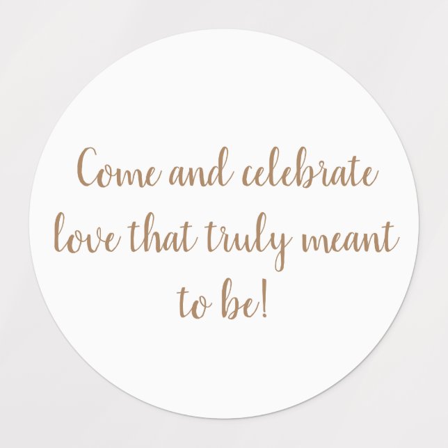 elegantes Gold auf weißen Hochzeitsaufklebern Etiketten (Design 1)