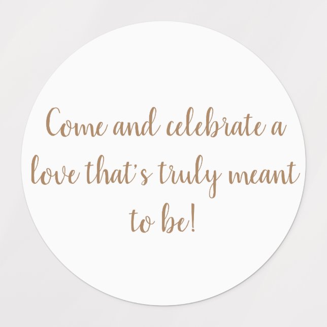 elegantes Gold auf weißen Hochzeitsaufklebern Etiketten (Design 3)