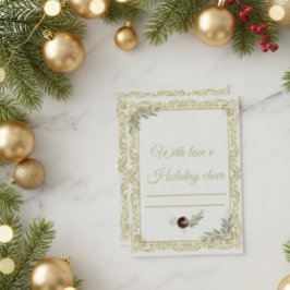 Elegantes Gold-Barock-Weihnachts-Schreibwarenset - Einladung