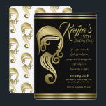 Elegantes Gold Beauty Girl Frische Pasta machen Sa Einladung<br><div class="desc">Anpassen für jedes Ereignis</div>