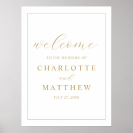 Elegantes Gold Begrüßungspapier Poster