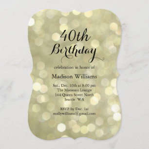 Elegantes Gold beleuchtet Geburtstags-Einladung Einladung