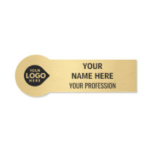 Elegantes Gold Benutzerdefiniertes Logo Hier Mitar