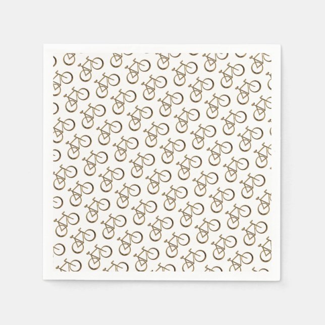 Elegantes Gold Bike Muster Radfahrer Serviette (Vorderseite)