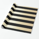 Elegantes Gold & Black Christmas Stripe Muster Geschenkpapier<br><div class="desc">Moderne Weihnachtsmuster in Imitat Gold.</div>