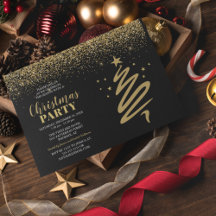 Elegantes Gold & Black Corporate Weihnachts-Party