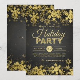 Elegantes Gold & Black Corporate Weihnachts-Party Einladung