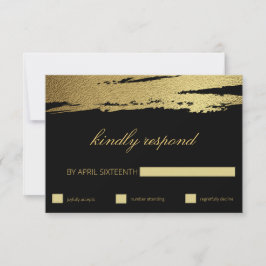 Elegantes Gold & Black Imitate Pinakothek Züst RSVP Karte