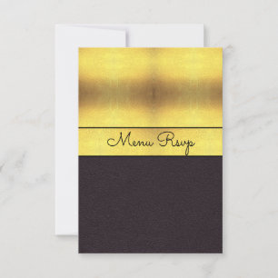 Elegantes Gold & Black Menu UAWG RSVP Karte