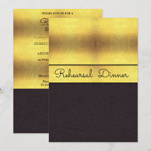Elegantes Gold & Black Probe Dinner Einladung