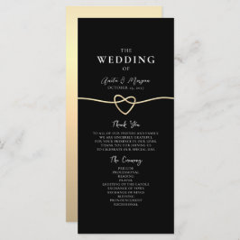 Elegantes Gold Black Wedding Ceremony Programm