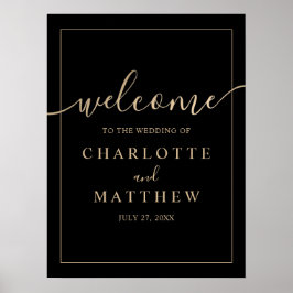 Elegantes Gold & Black Welcome Wedding Poster