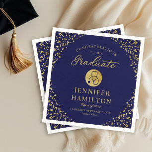 Elegantes Gold  Blaues Pflegepersonal Doktor Absch Serviette