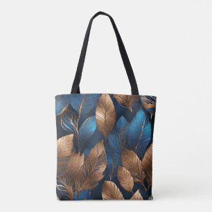 Elegantes Gold Blue Foliage Nature Design