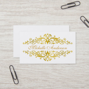 Elegantes Gold blühen Visitenkarte