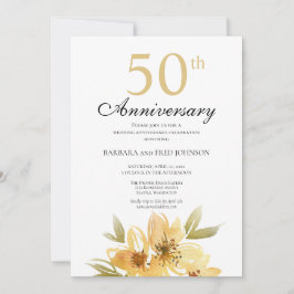 Elegantes Gold Blume 50 Jahre Jubiläum Party Einladung