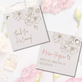 Elegantes Gold Blume Brautparty Vielen Dank Geschenkanhänger