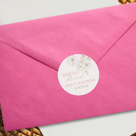 Elegantes Gold Blume Bridal Brunch Brautparty Etiketten