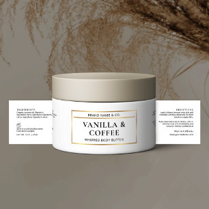 Elegantes Gold Body Butter Jar Zutaten Label Wasserflaschenetikett
