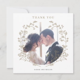 Elegantes Gold Botanisches Kranz Foto Vielen Dank