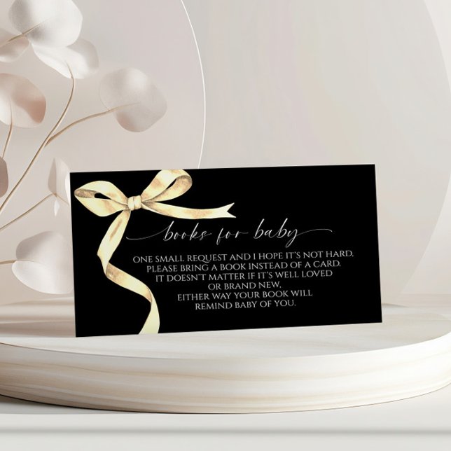 Elegantes Gold Bow Book für Baby Enclosure Card Begleitkarte (Von Creator hochgeladen)