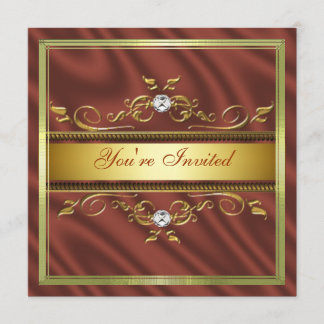 Elegantes Gold brannte orange Einladung
