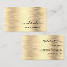 Elegantes Gold Brushed Metallic Monogram Name Scri Visitenkarte