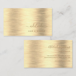 Elegantes Gold Brushed Metallic Monogram Name Scri Visitenkarte