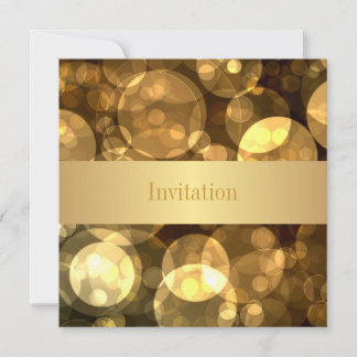 Elegantes Gold Bubbles Special Einladung