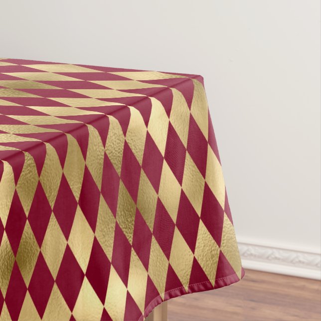 Elegantes Gold Burgundy Diamond Muster Tischdecke (Beispiel)
