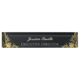 Elegantes Gold Business Beruflich Monogram Namensplakette