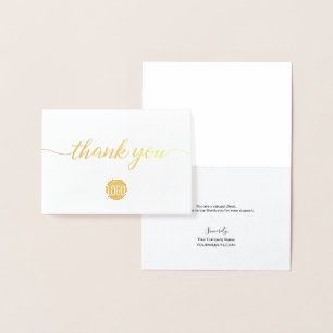 Elegantes Gold-Business-Logo Vielen Dank Foil Folienkarte