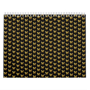 Elegantes Gold Butterfly-Muster Kalender