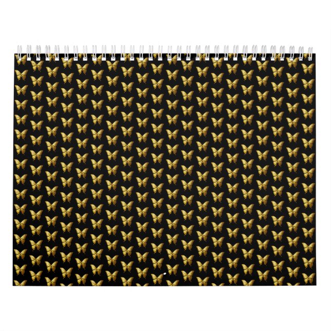 Elegantes Gold Butterfly-Muster Kalender (Titelbild)