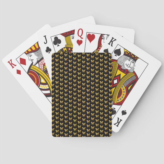 Elegantes Gold Butterfly-Muster Spielkarten (Rückseite)