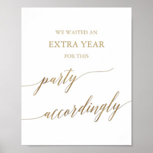 Elegantes Gold Calligrafy Party Dementsprechend si Poster