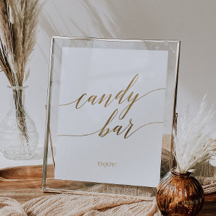 Elegantes Gold Calligraphy Candy Bar Sign Poster