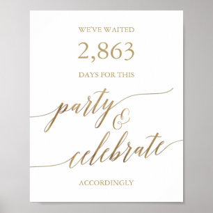 Elegantes Gold Calligraphy Party & Celebrate Poster