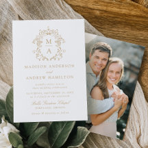 Elegantes Gold Chinoiserie Foto Hochzeit