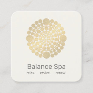 Elegantes Gold Circle Motif Logo Quadratische Visitenkarte