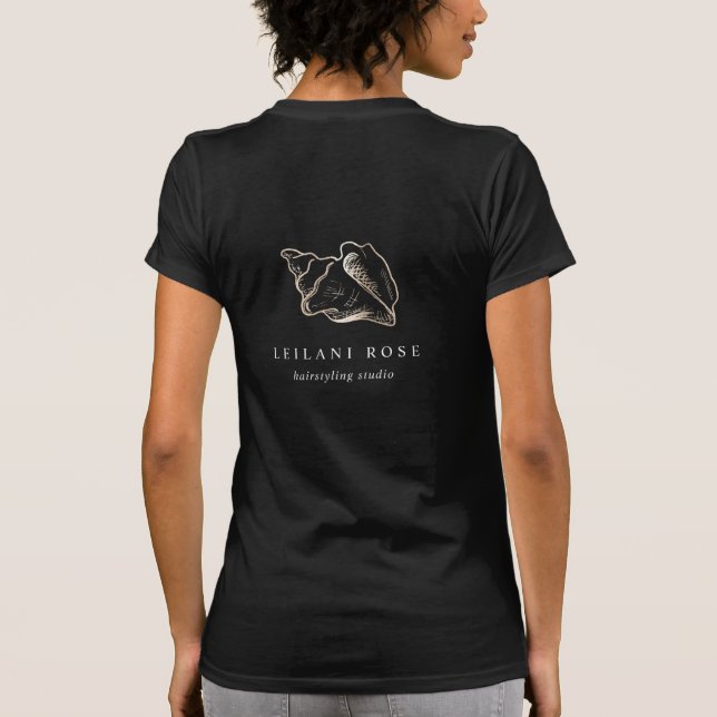 Elegantes Gold Conch Muschel-Logo T-Shirt (Rückseite)