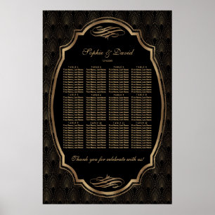 Elegantes Gold Confetti Liebe Burgundy Seating Cha Poster