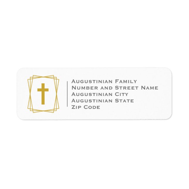 Elegantes Gold Cross Rücksendeadresse (Vorne)