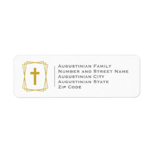 Elegantes Gold Cross Rücksendeadresse