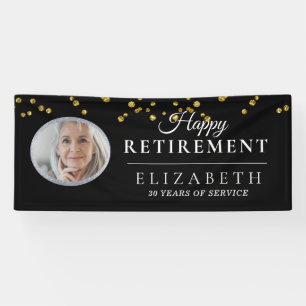 Elegantes Gold Custom Foto Retirement Party Banner