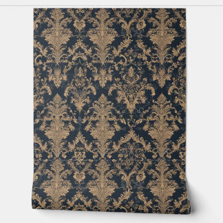 Elegantes Gold Damask Muster Tapete